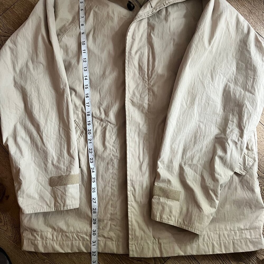Timberland Weather Gear w/ hood  Zip Up Button Up Beige Collared Jacket  SZ M - Picture 10 of 11